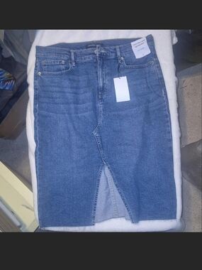 Calvin Klein Blue Denim Pencil Skirt